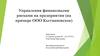 Управления финансовыми рисками на предприятии ООО Кытмановское