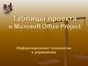 Таблицы проекта в Microsoft Office Project. Информационные технологии в управлении