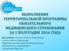 Выполнение территориальной программы обязательного медицинского страхования