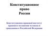 Конституционное право России. Конституционно-правовой институт правового положения человека и гражданина в РФ. (Тема 4)