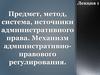 Предмет, метод, система, источники административного права. Механизм административно-правового регулирования