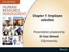 Employee selection. (Chapter 7)