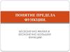 Понятие предела функции. Бесконечно малая и бесконечно большая функции