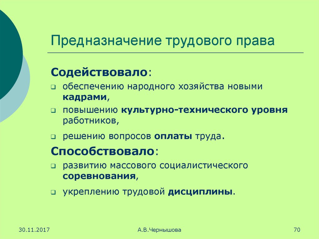 Способствует обеспечению. Эволюция советского трудового права. Кадровое обеспечение народного хозяйства.