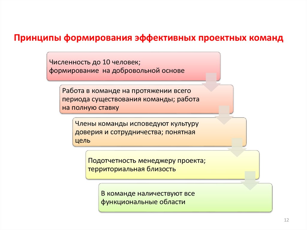 Стадии существования команды проекта