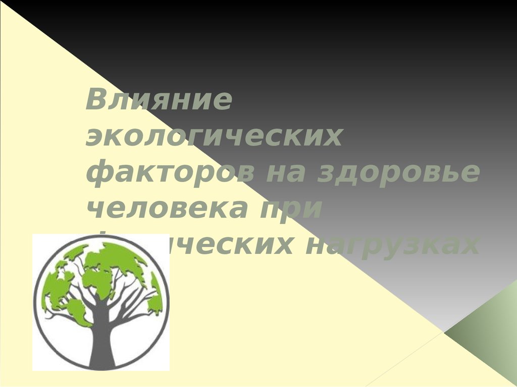 Влияние экологических факторов на здоровье человека презентация