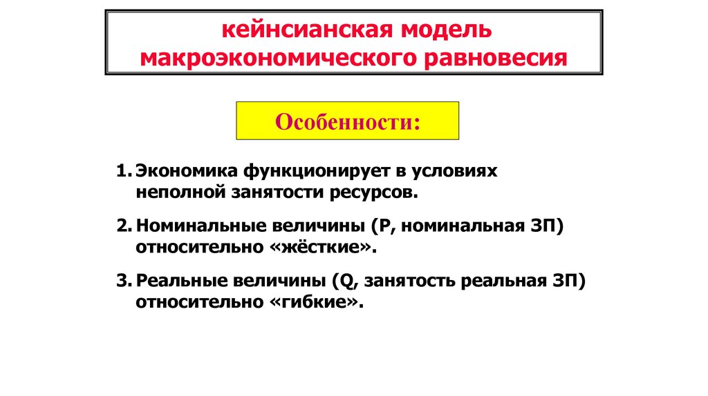 Кейнсианская модель макроэкономического равновесия презентация