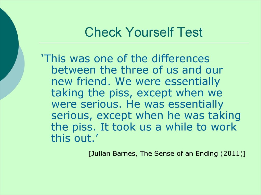 Check Yourself Test