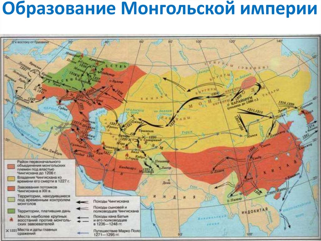 Карта монгольской империи в 13 веке. 13 Век Империя Чингисхана. Монгольская Империя 1227. Завоевательные походы чингисхана дата направление последствия