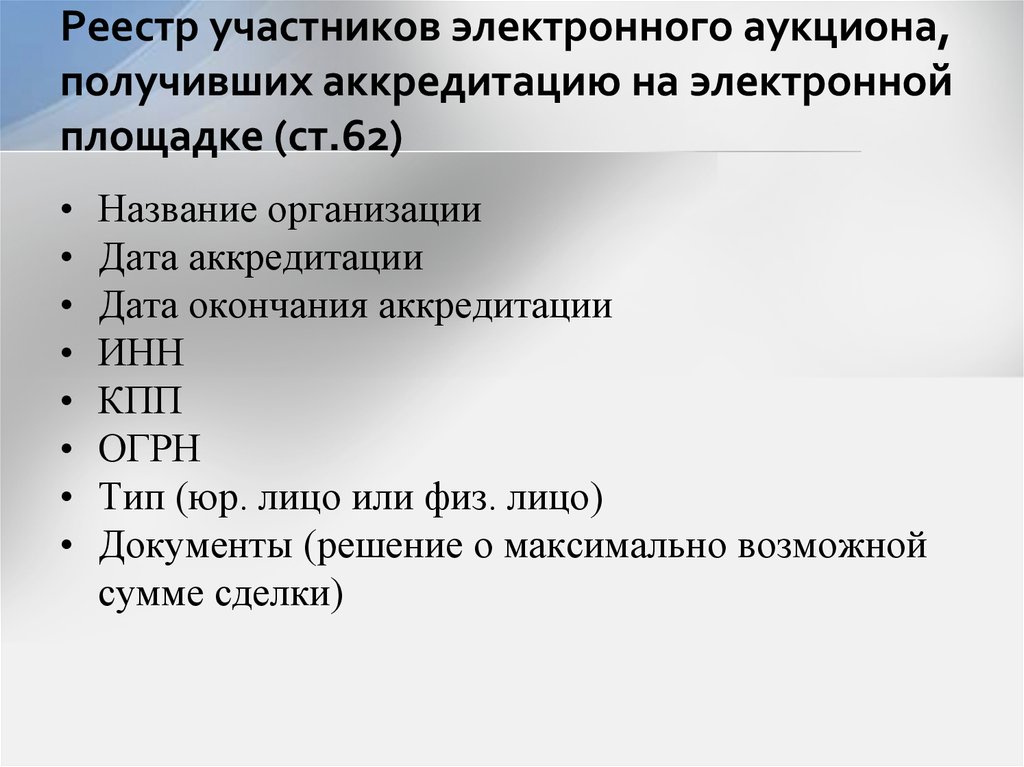 Участники электронного. Реестр участников электронного аукциона. Аккредитация участников электронного аукциона. Реестр участников.