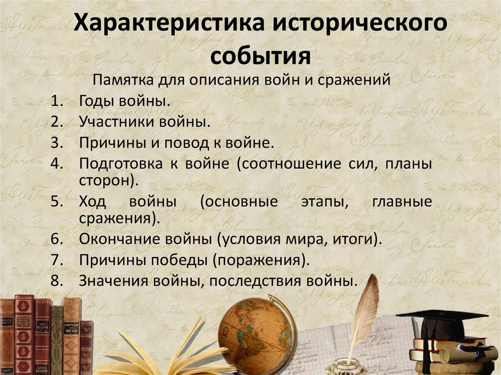 План характеристика исторической личности 5 класс