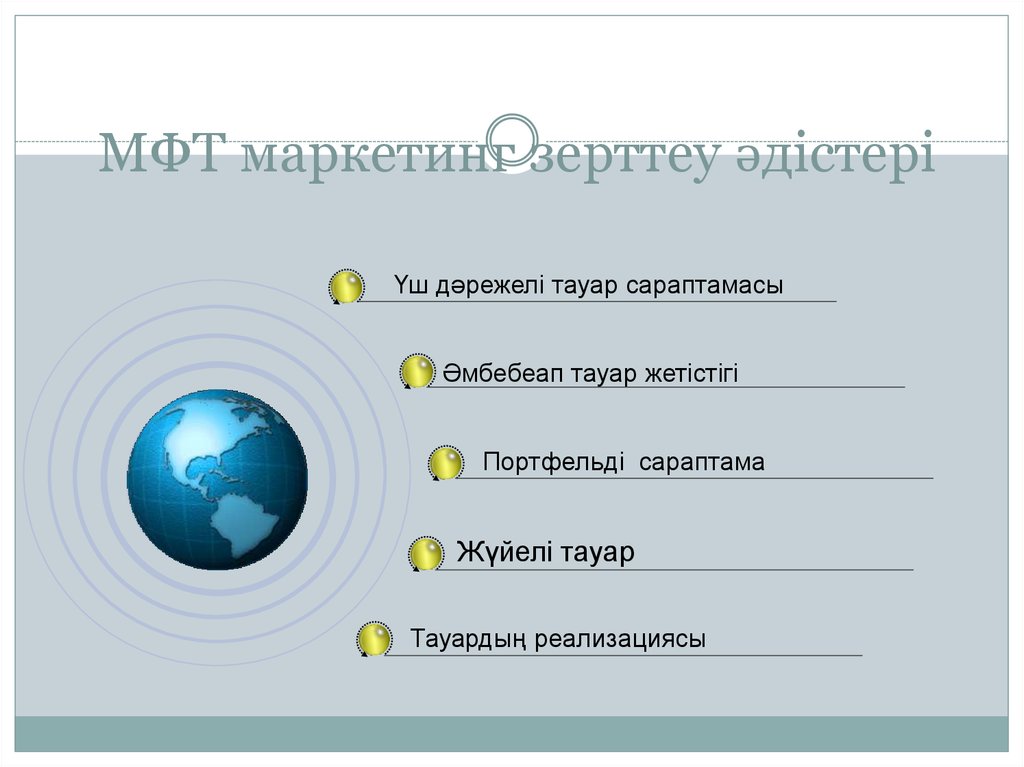МФТ маркетинг зерттеу әдістері