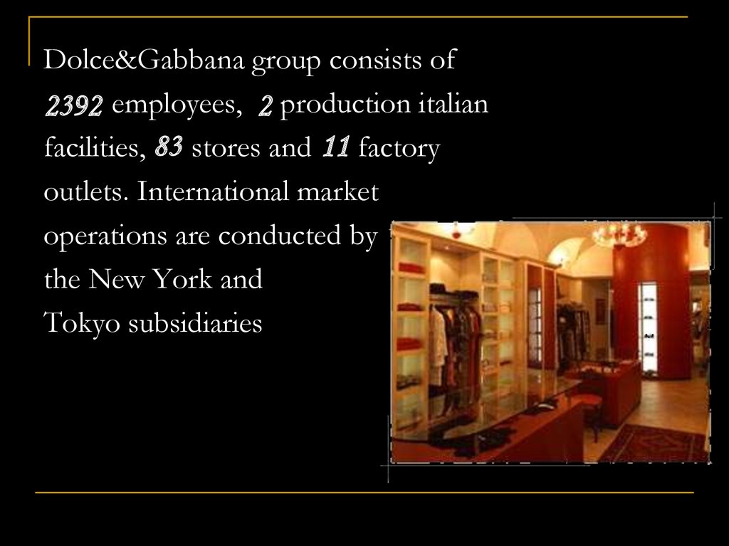 dolce and gabbana subsidiaries