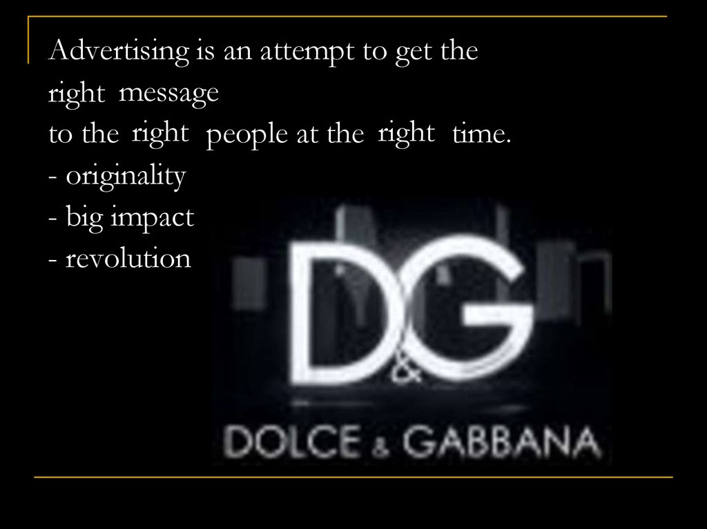 dolce and gabbana mission statement