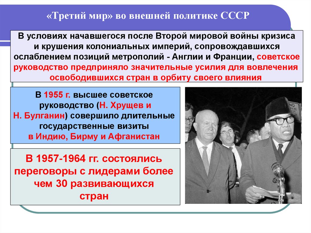 Презентация на тему политика мирного сосуществования в 1950 первой половине 1960