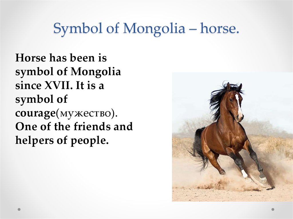 Symbol of Mongolia – horse.