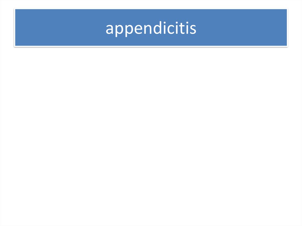 appendicitis