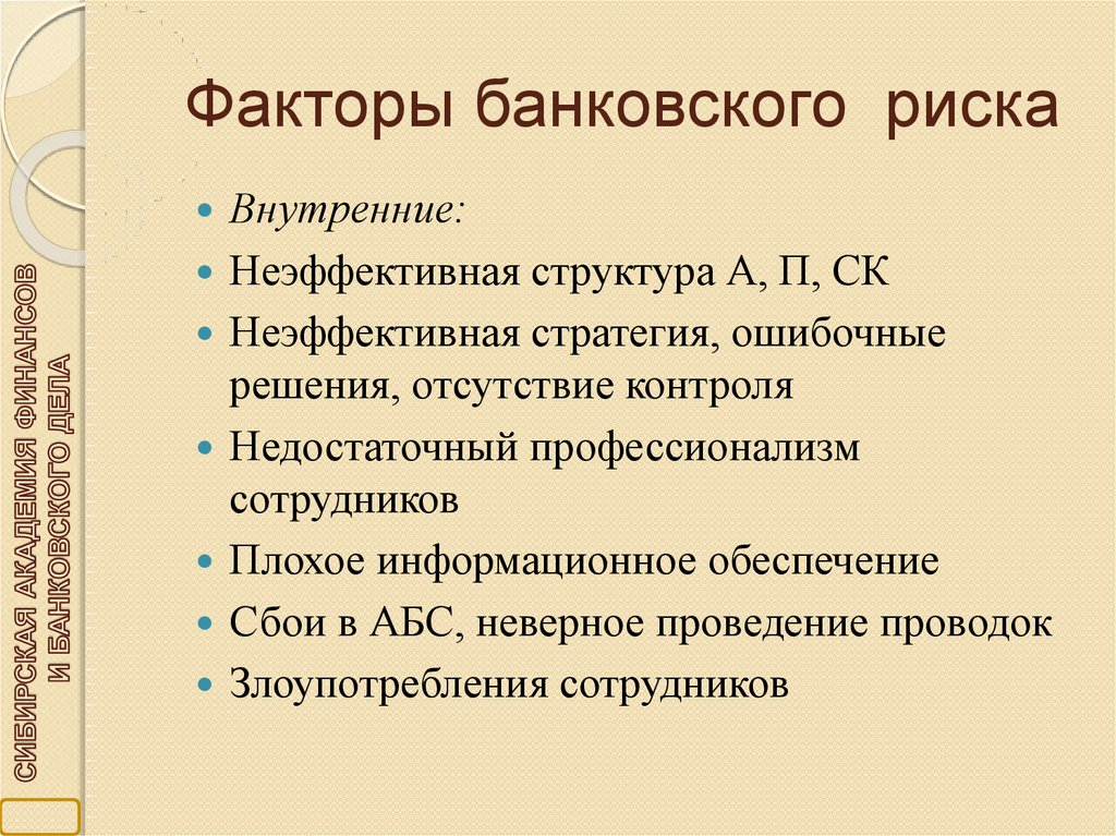 Факторы банка. Фактор банка. Факторы банковского риска. Внутренние факторы банковской системы. Внутренние факторы банка.