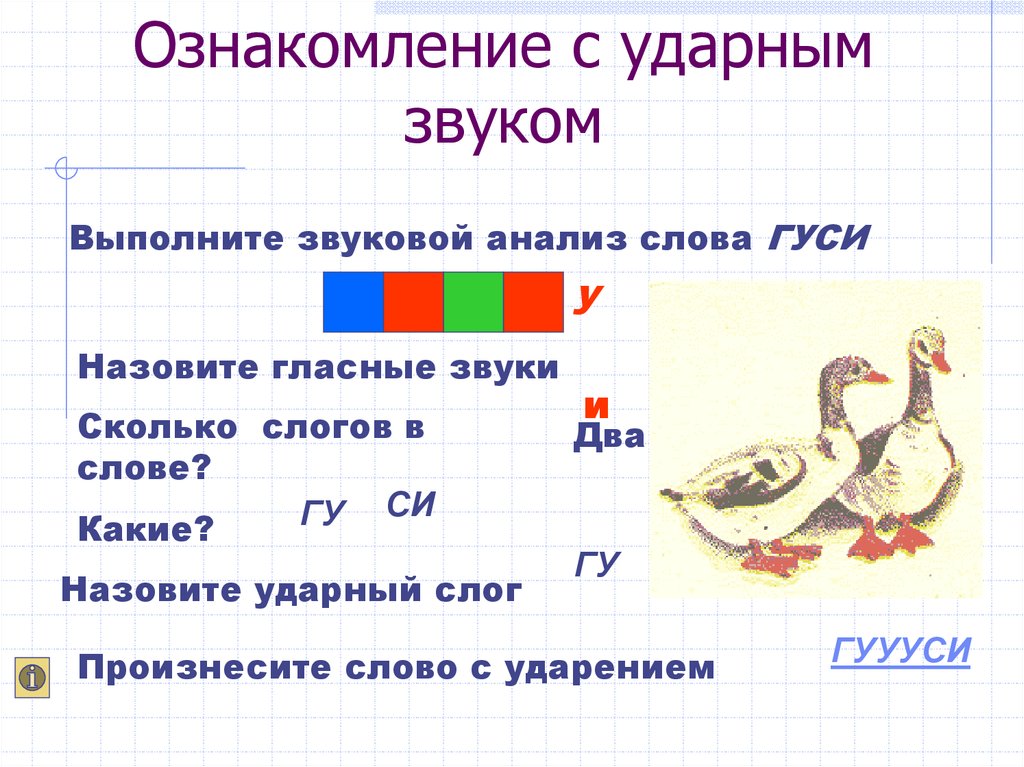 Звуковой анализ звука. Звуковой анализ. Гусь звуковой анализ. Анализ слова гуси.