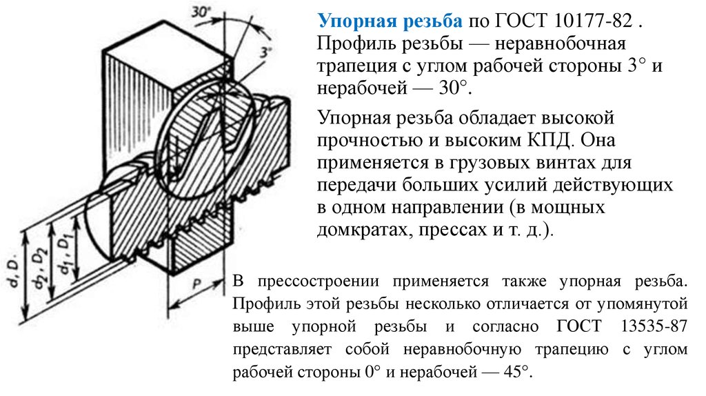 Наружная упорная резьба