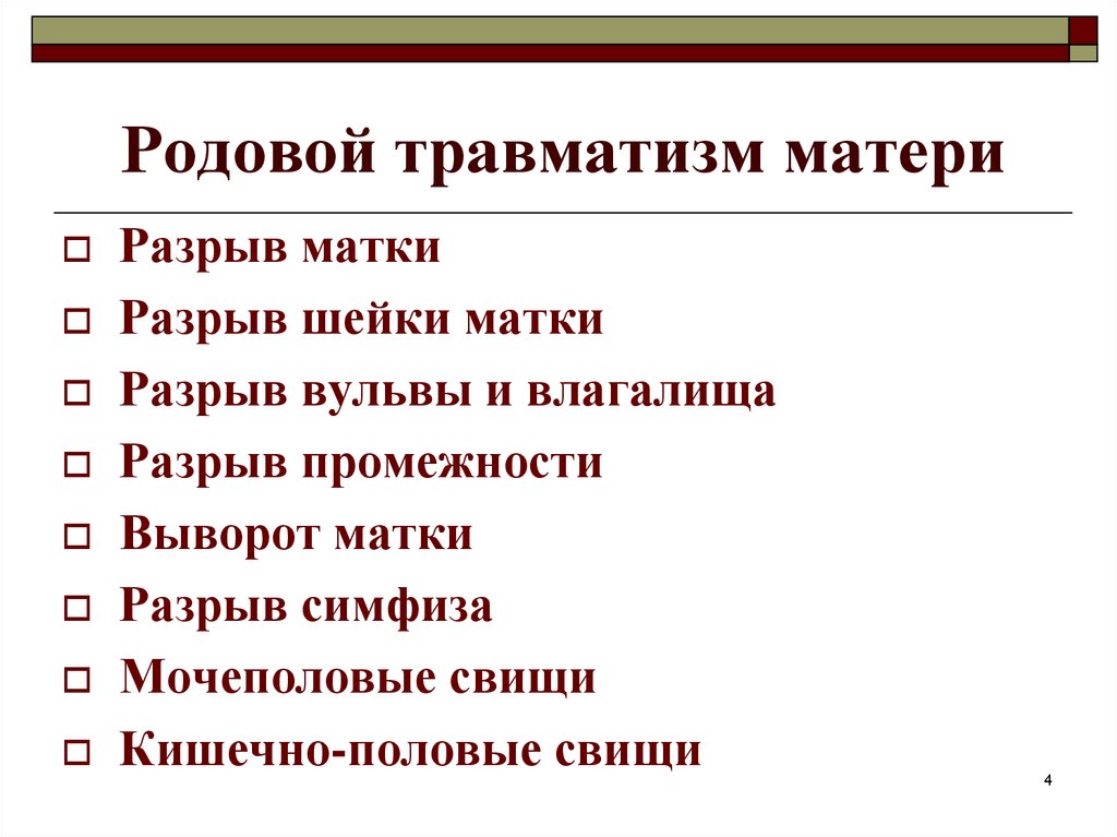 Травматизм в акушерстве презентация