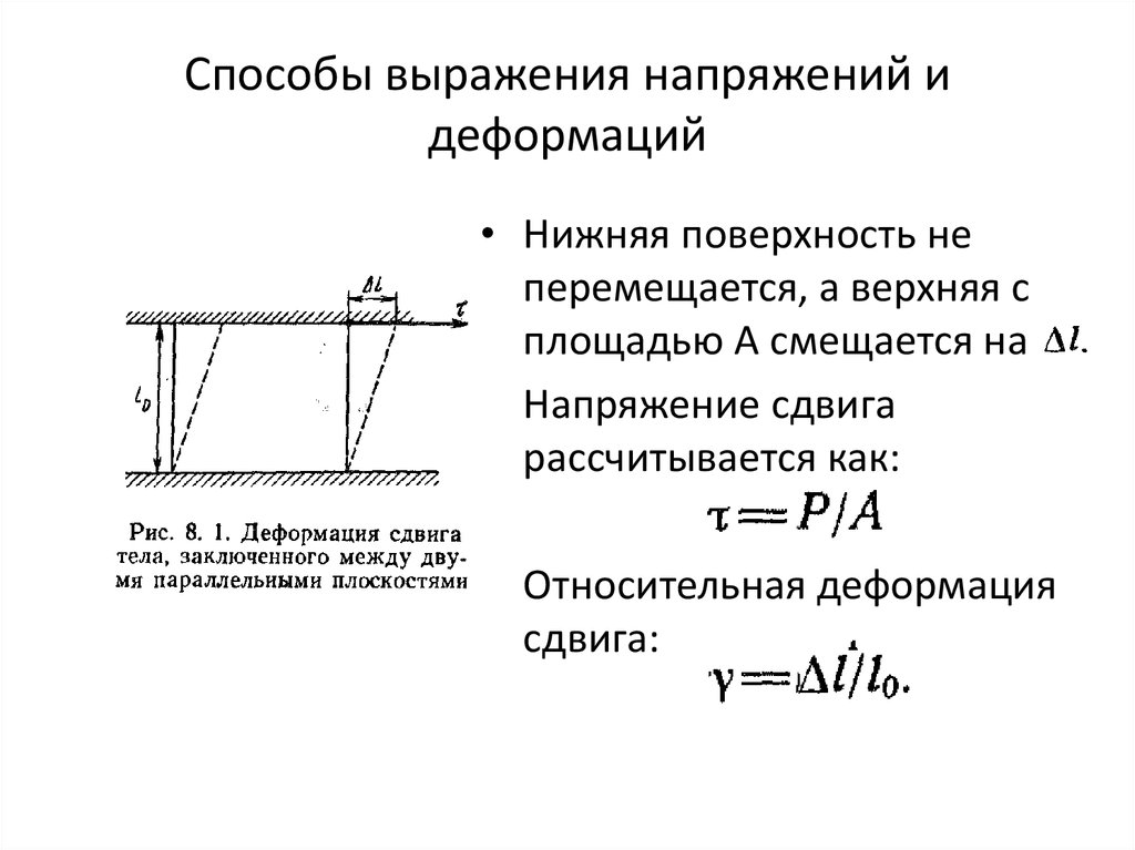 Измерение относительного напряжения. Выражение напряжений через деформации. Относительная деформация сдвига. Напряжения через деформации. Выражение напряжения.
