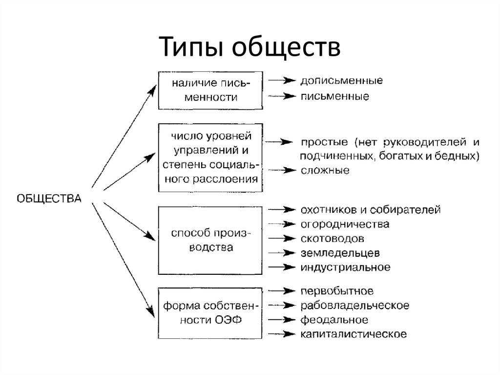 Разновидности общества