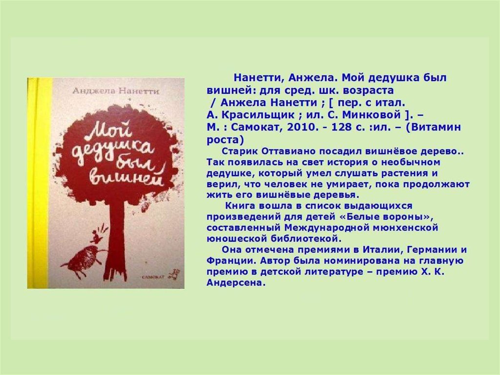 Мой дедушка был вишней читать полностью. Нанетти а. "мой дедушка был вишней". Мой дедушка был вишней Анджела Нанетти книга. Мой дедушка был вишней обложка. Мой дедушка вишня книга.