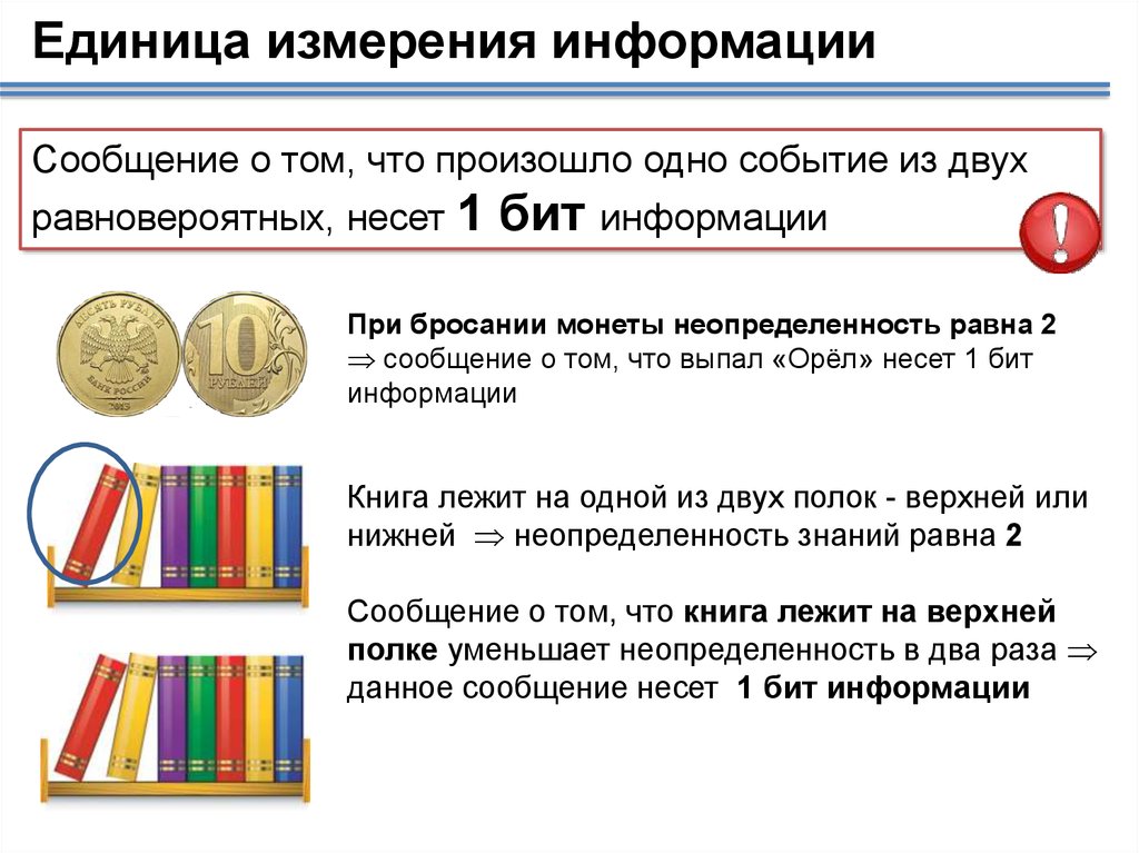 Презентация по информатике измерение информации