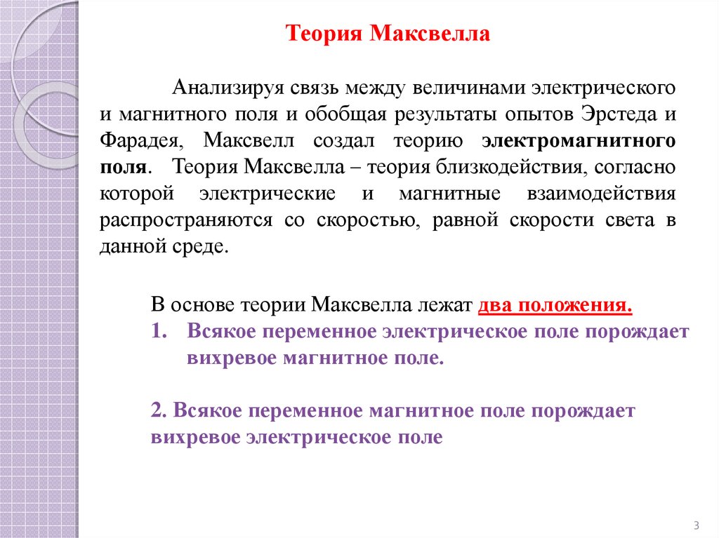 Гипотеза максвелла