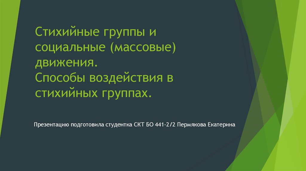 Стихийные группы и массовые движения презентация