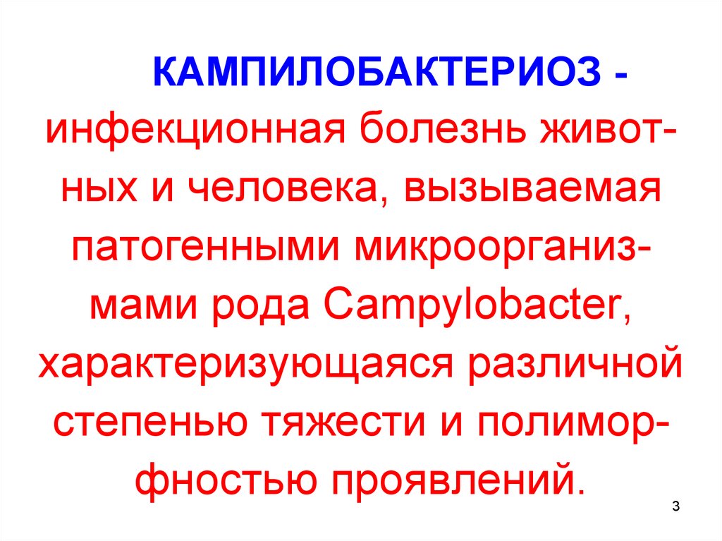 Доклад по теме Кампилобактериоз