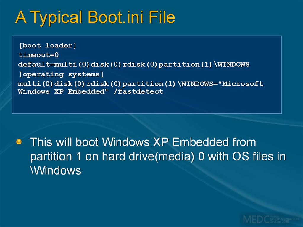 A Typical Boot.ini File