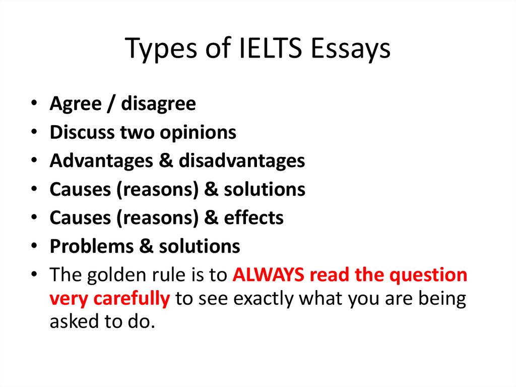 Writing task 2 types