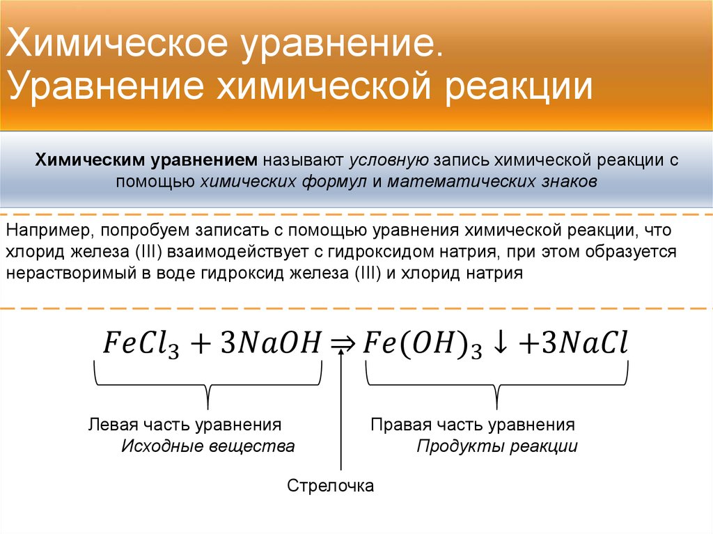 Уравнение химических процессов