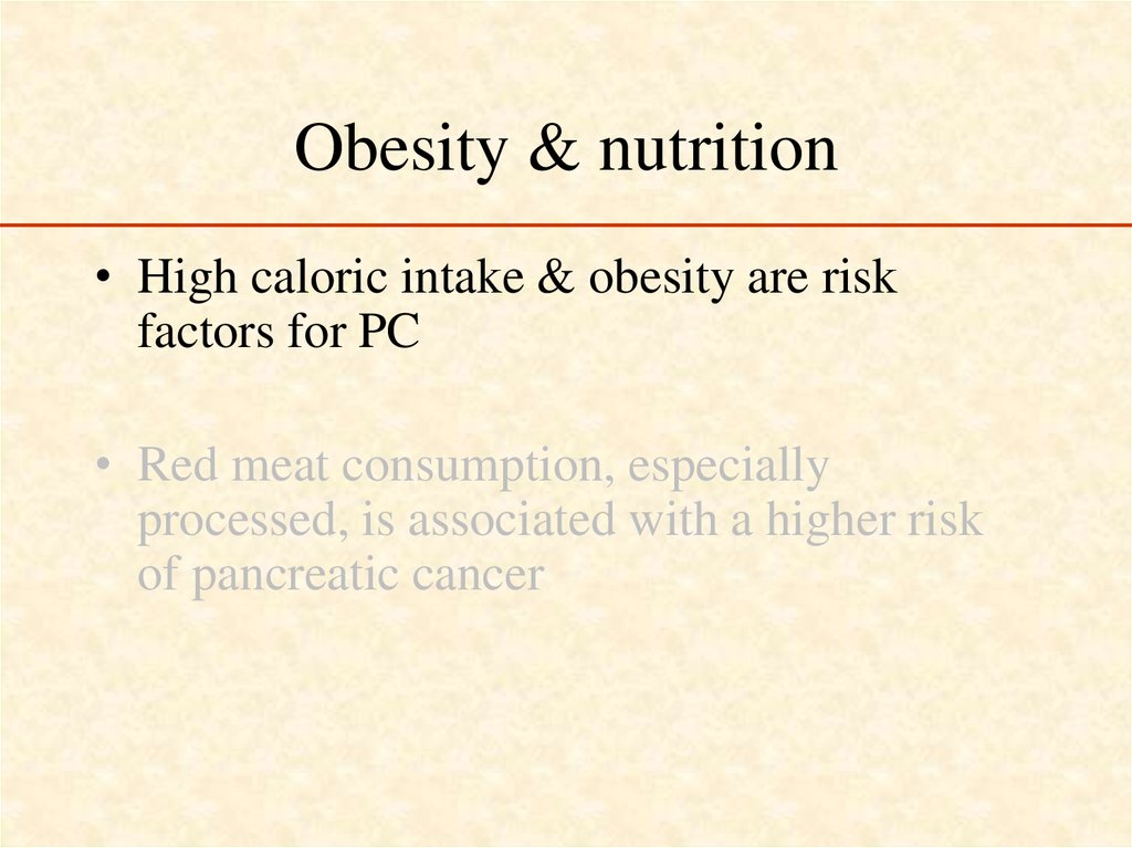 Obesity & nutrition