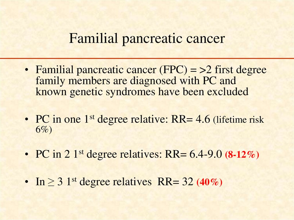 Familial pancreatic cancer