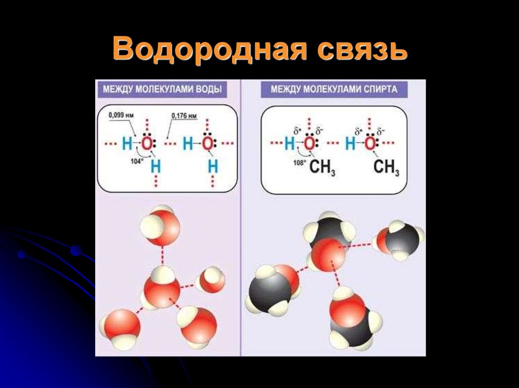 Водородная химическая связь заполните схему