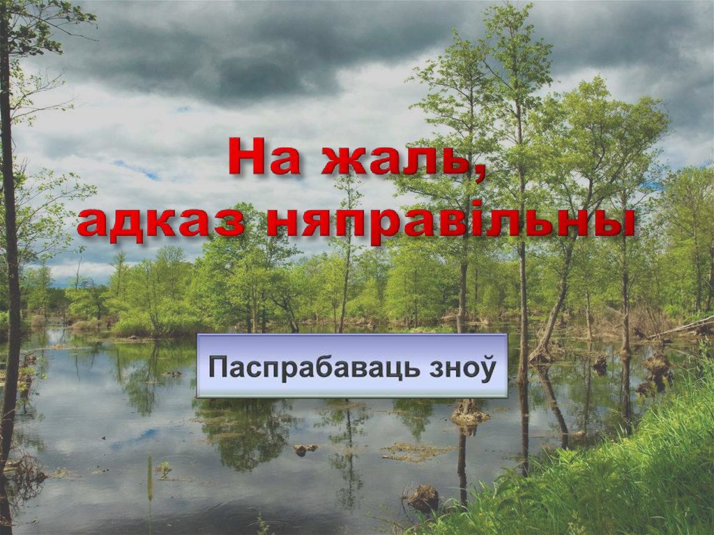 На жаль, адказ няправільны