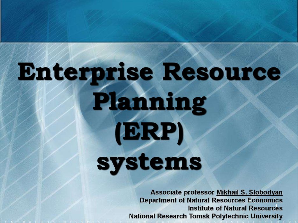 Enterprise Resource Planning (ERP) systems