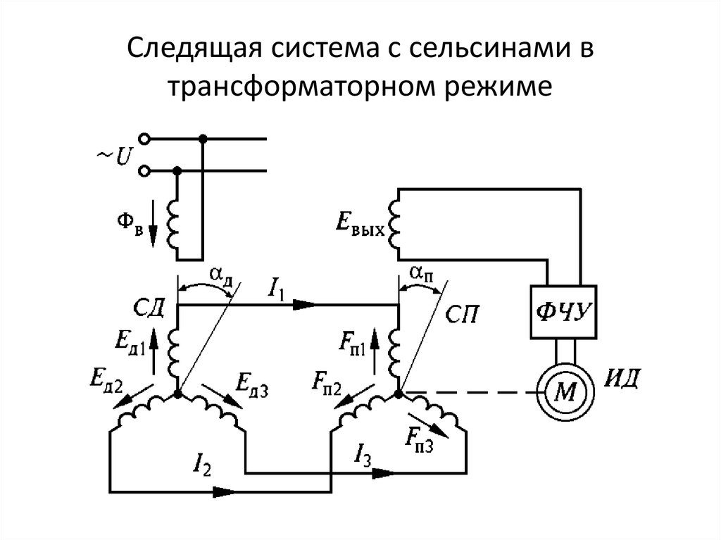 Индикаторная схема включения сельсинов