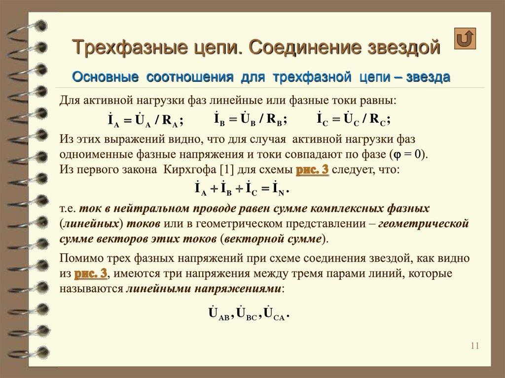 Трехфазные цепи схема звезда