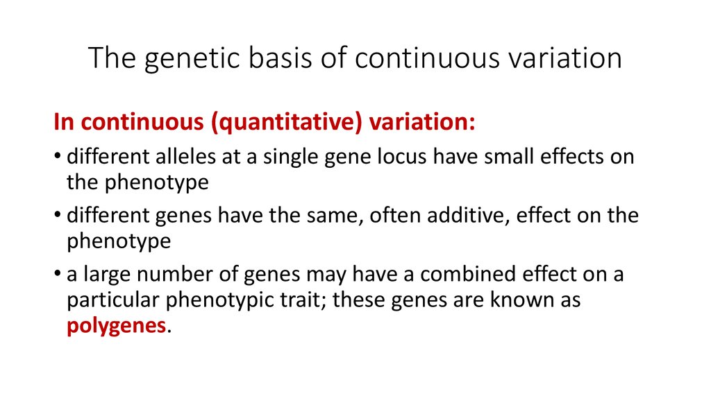 The genetic basis of continuous variation