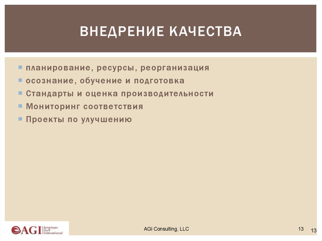 Внедрение качества