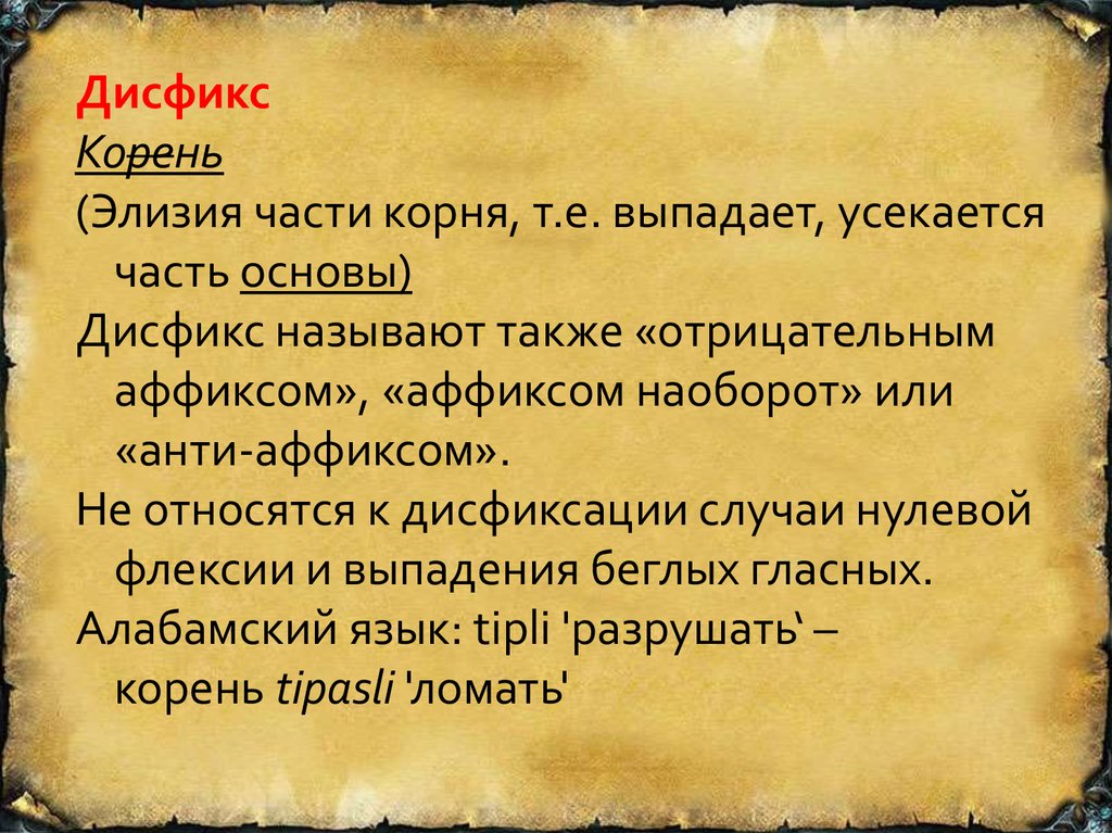 Аффиксы вов. Дисфикс. Элизия это в лингвистике. Элизия согласных. Элизия в английском.