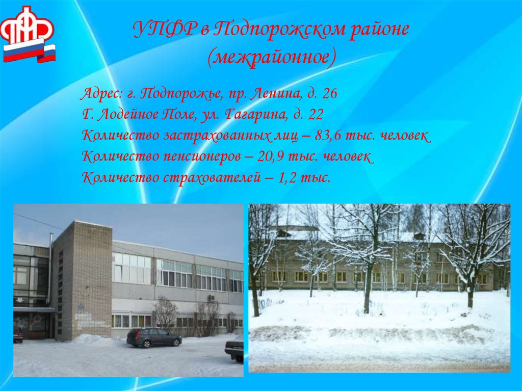 УПФР в Подпорожском районе (межрайонное)