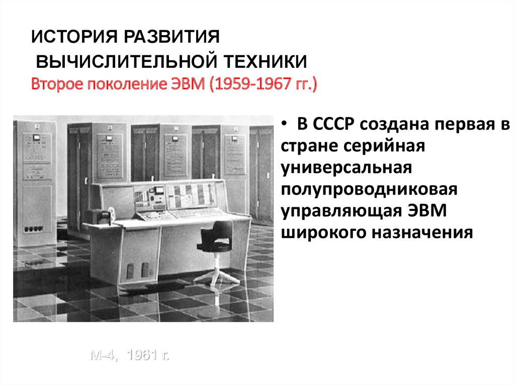 Не было история развития. Второе поколение ЭВМ (1959–1967). Первое поколение ЭВМ. История развития компьютерной техники. История вычислительной техники в СССР.