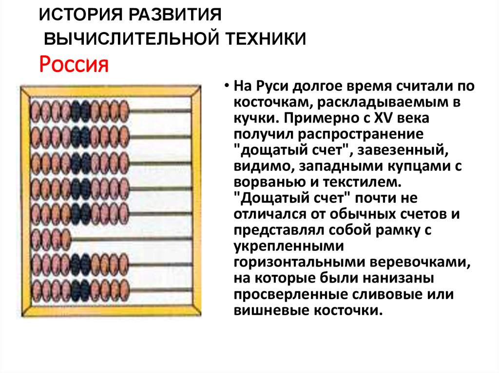 История развития компьютерной техники презентация 7 класс содержание