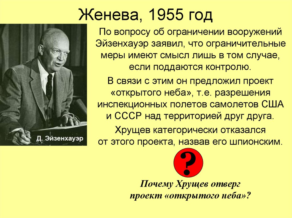 Женева, 1955 год