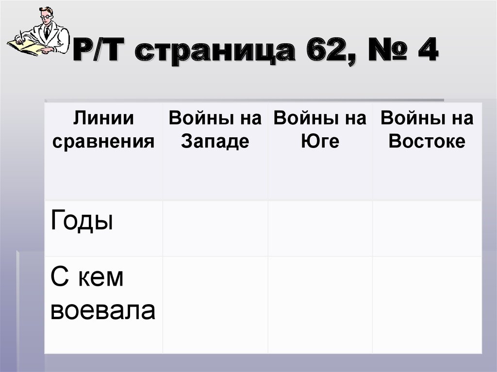 Р/Т страница 62, № 4